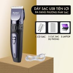 Tông đơ cắt tóc không dây Kemei KM-1255 dùng cho cá nhân và gia đình - Hàng chính hãng