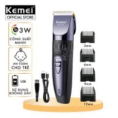 Tông đơ cắt tóc không dây Kemei KM-1255 dùng cho cá nhân và gia đình - Hàng chính hãng