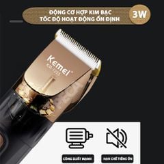 Tông đơ cắt tóc không dây Kemei KM-1255 dùng cho cá nhân và gia đình - Hàng chính hãng