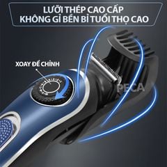 Tông đơ cắt tóc trẻ em Kemei KM-1256 cữ căn độ dài tóc điều chỉnh 10 mức, sạc USB dùng cho người mới tập cắt tóc - Hàng chính hãng