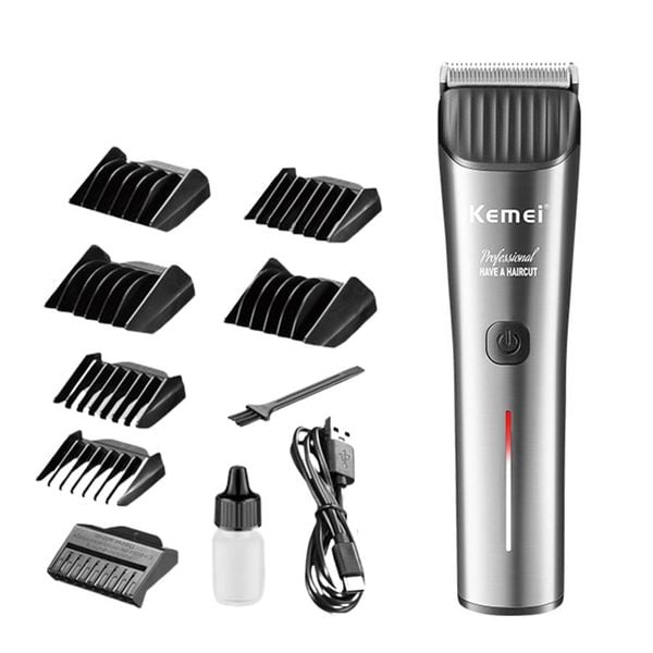Tông đơ cắt tóc chuyên nghiệp Kemei KM-2481 sạc nhanh USB Type C công suất mạnh có thể dùng cạo đầu, fade tóc sử thích hợp cắt tóc trẻ em người lớn tiệm tóc, baber shop - Hàng chính hãng