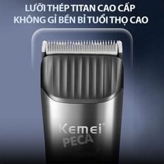 Tông đơ cắt tóc chuyên nghiệp Kemei KM-2481 sạc nhanh USB Type C công suất mạnh có thể dùng cạo đầu, fade tóc sử thích hợp cắt tóc trẻ em người lớn tiệm tóc, baber shop - Hàng chính hãng