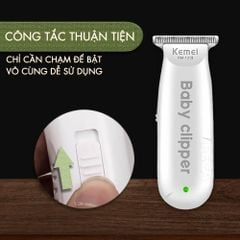 Tông đơ cắt tóc trẻ em mini Kemei KM-1319 có thể cắt tóc, chấn viền kích thước nhỏ gọn êm ái có thể dùng cho trẻ sơ sinh - bảo hành chính hãng 12 tháng