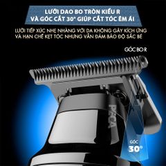 Tông đơ chấn viền Kemei KM-1556 lưỡi cắt mạ carbon cao cấp công suất 5W - Chính hãng