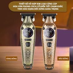 Tông đơ chấn viền Kemei KM-1576 lưỡi cắt mạ carbon cao cấp công suất 5W, điều chỉnh 3 mức tốc độ - Chính hãng