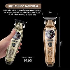 Tông đơ chấn viền Kemei KM-1576 lưỡi cắt mạ carbon cao cấp công suất 5W, điều chỉnh 3 mức tốc độ - Chính hãng