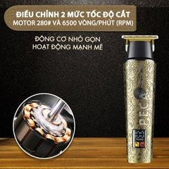 Tông đơ chấn viền Kemei KM-2185 điều chỉnh 2 mức tốc độ, công suất mạnh màn hình LCD tiện lợi - Chính hãng