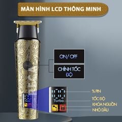 Tông đơ chấn viền Kemei KM-2185 điều chỉnh 2 mức tốc độ, công suất mạnh màn hình LCD tiện lợi - Chính hãng