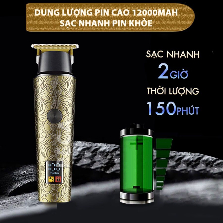 Tông đơ chấn viền Kemei KM-2185 điều chỉnh 2 mức tốc độ, công suất mạnh màn hình LCD tiện lợi - Chính hãng