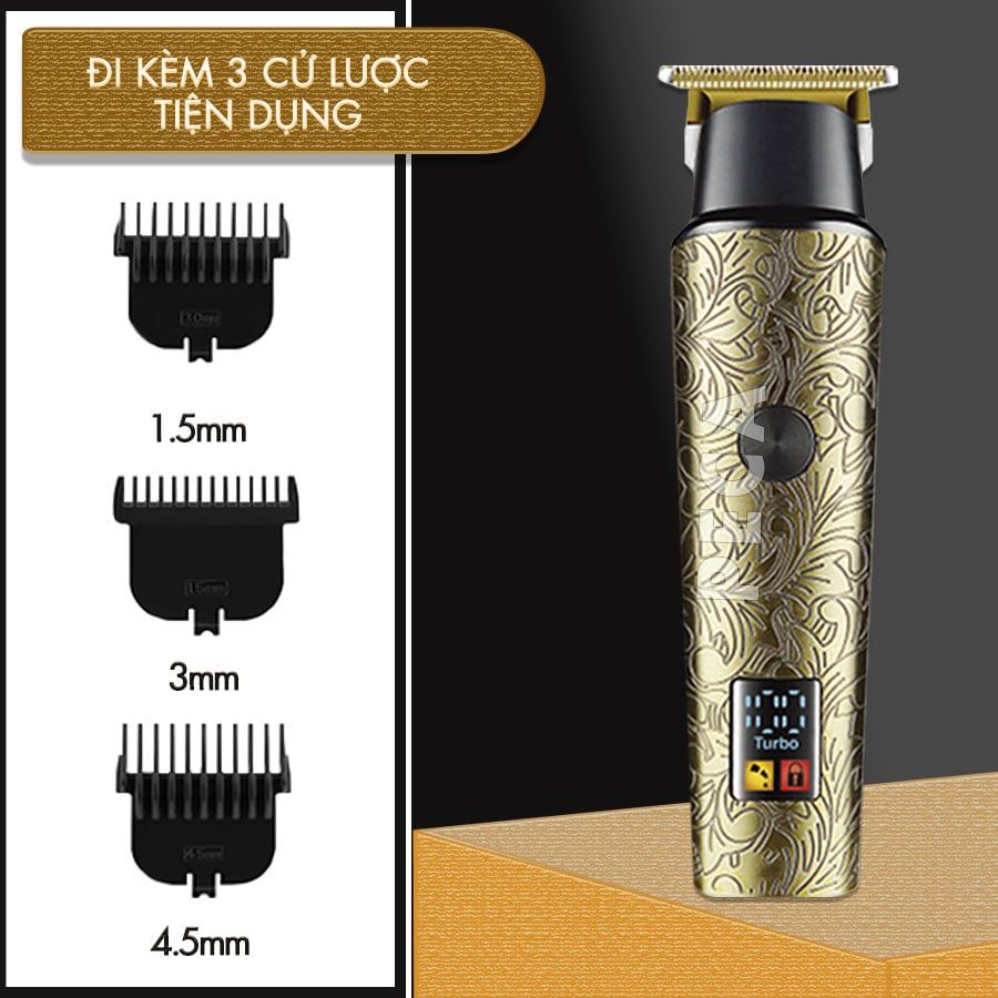 Tông đơ chấn viền Kemei KM-2185 điều chỉnh 2 mức tốc độ, công suất mạnh màn hình LCD tiện lợi - Chính hãng