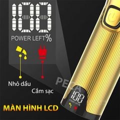 Tông đơ cắt tóc chuyên nghiệp KEMEI KM-K32S pin trâu 4 tiếng có màn hình LCD sử dụng đế sạc USB công suất mạnh 8W