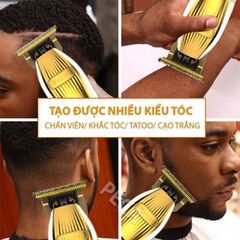 Tông đơ chấn viền không dây cao cấp Kemei KM-I32S lưỡi thép carbon sắc bén chịu lực, công suất mạnh có màn hình LCD hiển thị - Hàng chính hãng