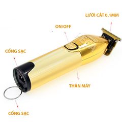 Tông đơ chấn viền không dây cao cấp Kemei KM-I32S lưỡi thép carbon sắc bén chịu lực, công suất mạnh có màn hình LCD hiển thị - Hàng chính hãng