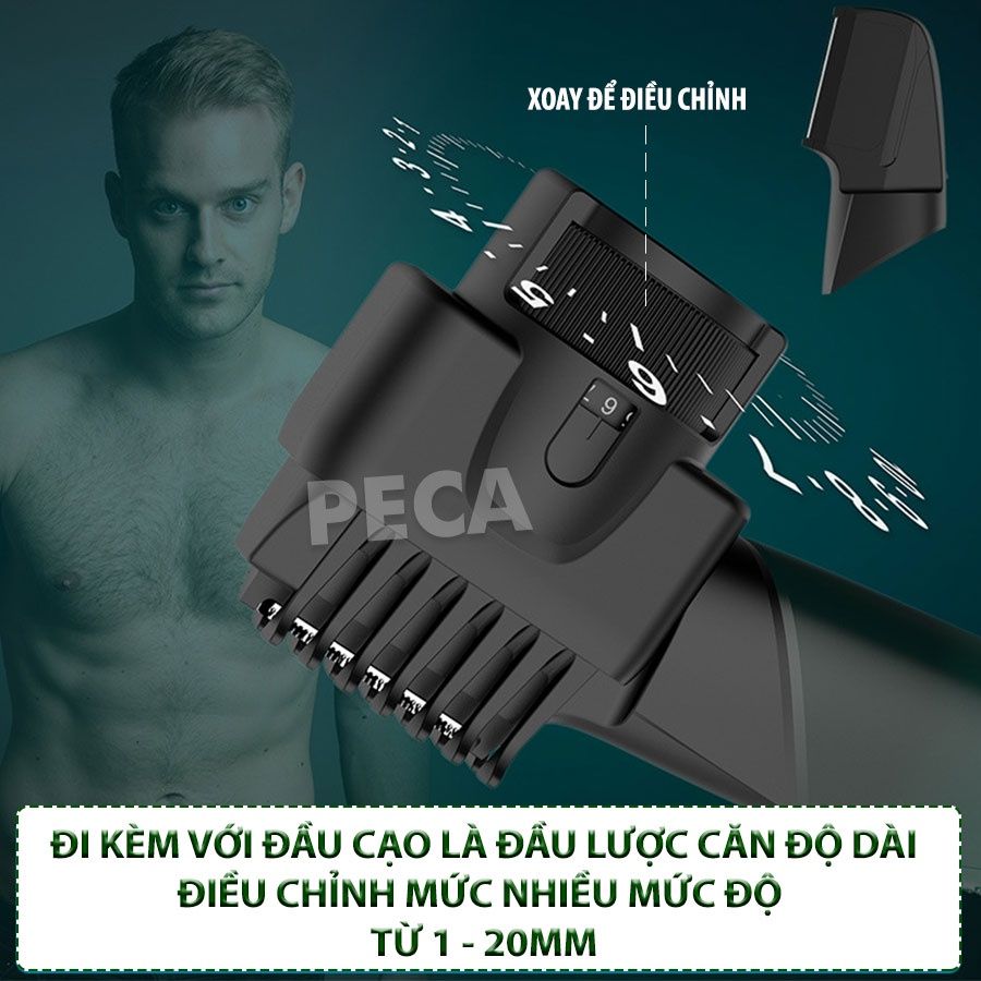 Tông đơ đa năng 4in1 KEMEI KM-5029 nhiều đầu thay thế chuyên dụng cắt tóc, cạo râu, cạo lông toàn thân, lông chân mày