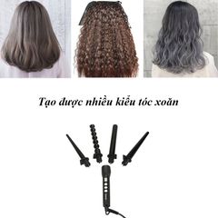 Máy uốn tóc chuyên nghiệp 4in1 KEMEI KM-4083 với 4 đầu uốn thay thế dùng để uốn xoăn, uốn lọn, uốn cụp