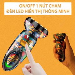 Máy cao râu lưỡi kép 4D KEMEI KM-RS503 vỏ bọc sang trọng màu sắc TREND GRAFFITI phiên bản mini cá tính, dùng sạc USB