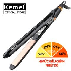 Máy duỗi tóc điều chỉnh 4 mức nhiệt độ Kemei KM-8889 phù hợp nhiều loại tóc, có thể duỗi uốn tạo kiểu