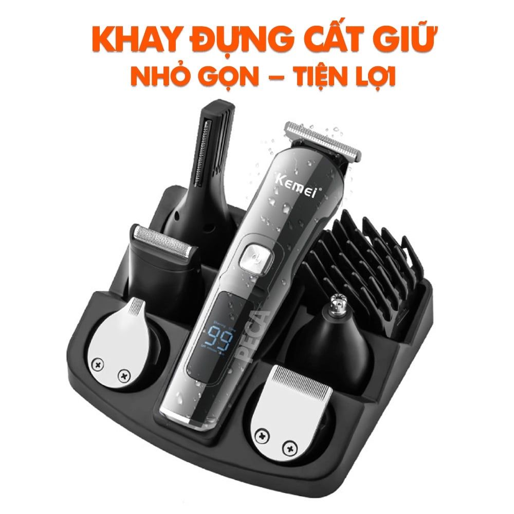 Tông đơ cắt tóc đa năng 11in1 Kemei KM-8508 không dây 2 tốc độ cắt có thể cắt tóc, cạo râu, tỉa lông mũi,..