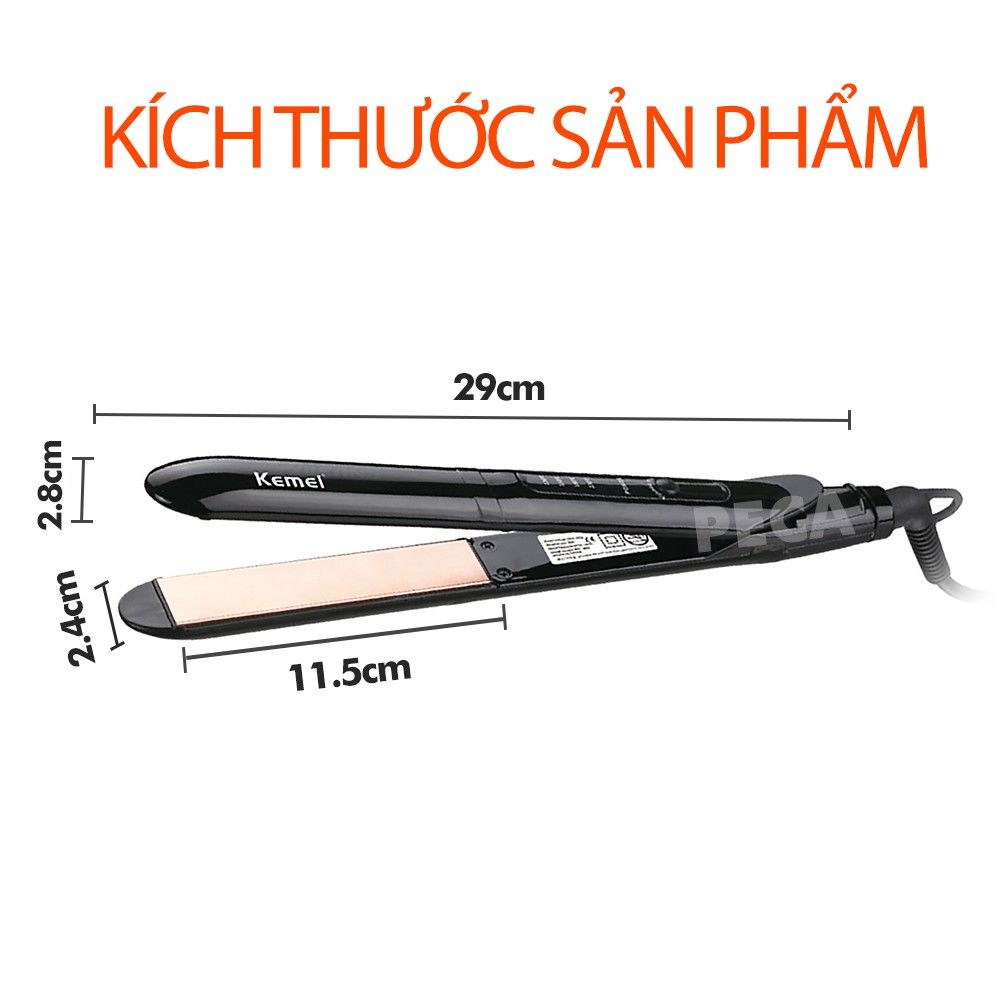 Máy duỗi tóc điều chỉnh 4 mức nhiệt độ Kemei KM-8889 phù hợp nhiều loại tóc, có thể duỗi uốn tạo kiểu