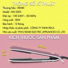 Máy duỗi tóc KEMEI KM-2203 điều chỉnh 4 mức nhiệt độ thông minh phù hợp với mọi loại tóc