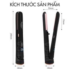 Máy duỗi tóc không dây KEMEI KM-HS101 điều chỉnh 3 mức nhiệt độ tặng kèm bao tay, lược, kẹp