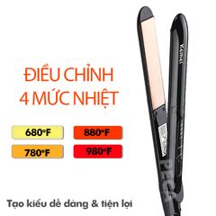 Máy duỗi tóc điều chỉnh 4 mức nhiệt độ Kemei KM-8889 phù hợp nhiều loại tóc, có thể duỗi uốn tạo kiểu