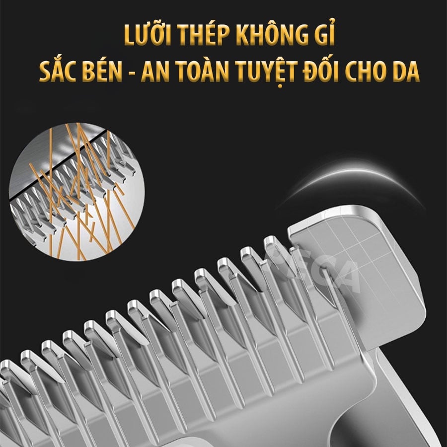 Tông đơ cắt tóc chuyên nghiệp KEMEI KM-802 công suất mạnh 10W màn hình