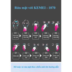 [ THANH LÝ NEW ] Máy rửa mặt KEMEI KM-1070 chuyên dùng rửa làm sạch da mặt thúc đẩy hấp thụ dưỡng chất, tẩy trang phù hợp với mọi loại da