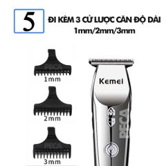 Tông đơ chấn viền không dây Kemei KM-126 màn hình LCD thông minh, 3 tốc độ cắt, có thể khắc tatoo, cạo trắng...Hàng chính hãng