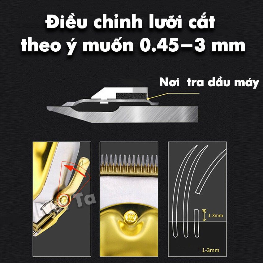 Tông đơ cắt tóc không dây chuyên nghiệp Kemei KM-1986 pin trâu màn hình hiển thị LCD dùng cắt tóc, cạo trắng tattoo,..