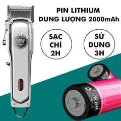 Tông đơ cắt tóc chuyên nghiệp Kemei KM-1998 có màn hình LED hiển thị thích hợp dùng fade tóc, tattoo tóc cho barber shop