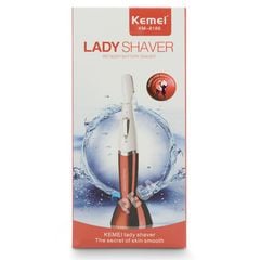 Máy tẩy lông Kemei KM-8188 dùng pin AA tiện lợi với hai đầu thay thế có thể cạo lông mày, tay, chân...