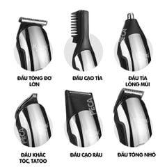 Tông đơ cắt tóc đa năng 11in1 Kemei KM-8508 không dây 2 tốc độ cắt có thể cắt tóc, cạo râu, tỉa lông mũi,..
