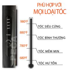 Máy duỗi tóc điều chỉnh 4 mức nhiệt độ Kemei KM-8889 phù hợp nhiều loại tóc, có thể duỗi uốn tạo kiểu