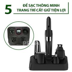 Tông đơ đa năng 4in1 KEMEI KM-5029 nhiều đầu thay thế chuyên dụng cắt tóc, cạo râu, cạo lông toàn thân, lông chân mày