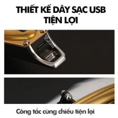 Tông đơ chấn viền không dây Kemei KM-1948 màn hình LCD sạc USB có thể khắc tóc tatoo, cạo trắng, cạo viền