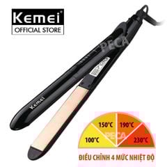 Máy duỗi tóc điều chỉnh 4 mức nhiệt độ Kemei KM-8889 phù hợp nhiều loại tóc, có thể duỗi uốn tạo kiểu