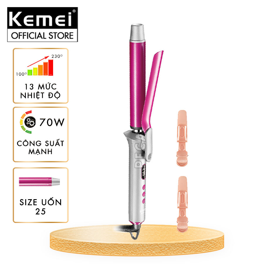 Máy uốn tóc cao cấp Kemei KM-2303 điều 13 mức nhiệt chỉnh nhiệt độ phù hợp với mọi loại tóc công suất mạnh mẽ- Chính hãng