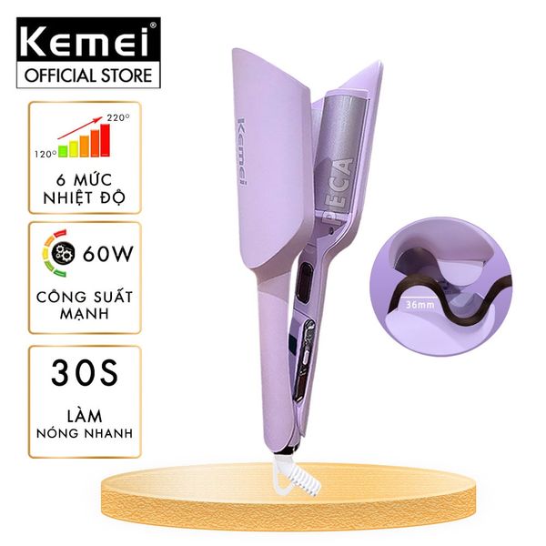 Máy uốn tóc sóng Kemei KM-3119 ion âm điều chỉnh 6 mức nhiệt độ phù hợp với mọi loại tóc