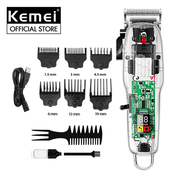 Tông đơ cắt tóc chuyên nghiệp Kemei KM-NG108 màn hình LCD hiển thị phiên bản thấy mạch