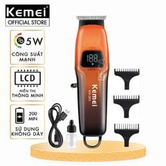 Tông đơ chấn viền Kemei KM-263 công suất mạnh 5W màn hình LCD tiện lợi có thể cạo đầu, khắc tóc tattoo, tạo kiểu- Chính hãng