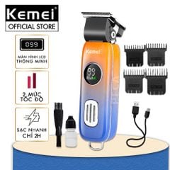 Tông đơ cắt tóc không dây Kemei KM-1837 màn hình LCD thông minh, thiết kế độc đáo, có thể cắt tóc,chấn viền, cạo râu... - hàng phân phối chính thức