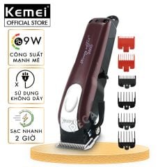 Tông đơ cắt tóc không dây Kemei KM-2600 chuyên nghiệp với pin Lithiumion siêu khủng có thể sử dụng cắm điện trực tiếp
