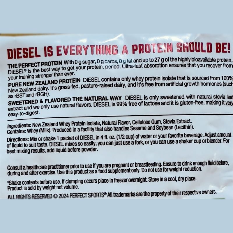  SAMPLE DIESEL NEW ZEALAND WHEY ISOLATE 30G 