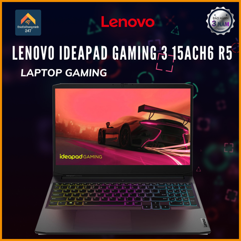 Laptop Lenovo Ideapad Gaming 3 15ACH6 R5 5600H/8GB/256GB/4GB GTX1650/15.6