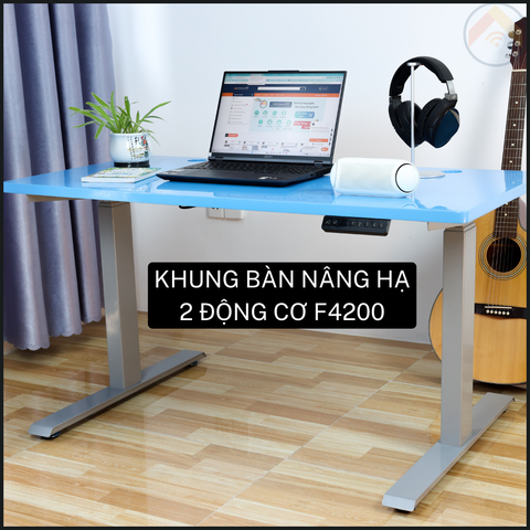 Khung bàn nâng hạ thông minh F4200 | 2 động cơ, cao tối đa 120cm, tối thiếu 60cm