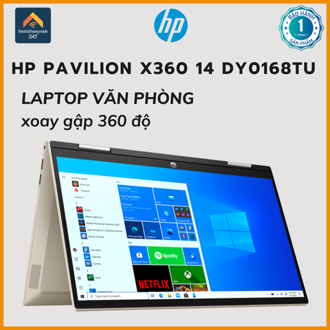 Laptop văn phòng HP Pavilion X360 14 dy0168TU i7 1165G7/8GB/512GB/14