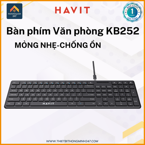 Bàn phím văn phòng có dây HAVIT KB252 1.5m