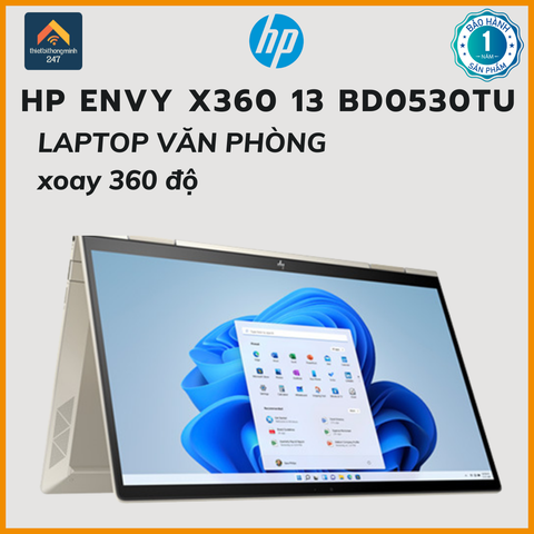 Laptop cao cấp 2 in 1 HP Envy X360 13 bd0530TU i5 1135G7/8GB/512GB/13.3