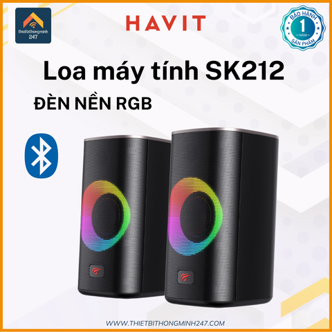 Loa vi tính 2.0 không dây HAVIT GAMENOTE SK212 LED RGB Công suất 5W*2